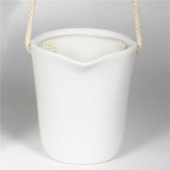 White with Twine Hanging Planter