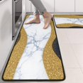 thumbnail image 2 of Kitchen Rugs Sets Of 2,Blue Marble Gold Wave Pattern Anti Fatigue Kitchen Mat Rugs Non Slip Washable,Decorative Kitchen Floor Mats for Kitchen,Sink,Laundry,17"x47"+17"x47", 2 of 5
