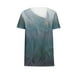 thumbnail image 2 of Camisetas de Manga Corta para las Mujeres Impresas Primavera Verano Botón de la Camiseta Casual, Camisetas de Mujer Casual, 2 of 4