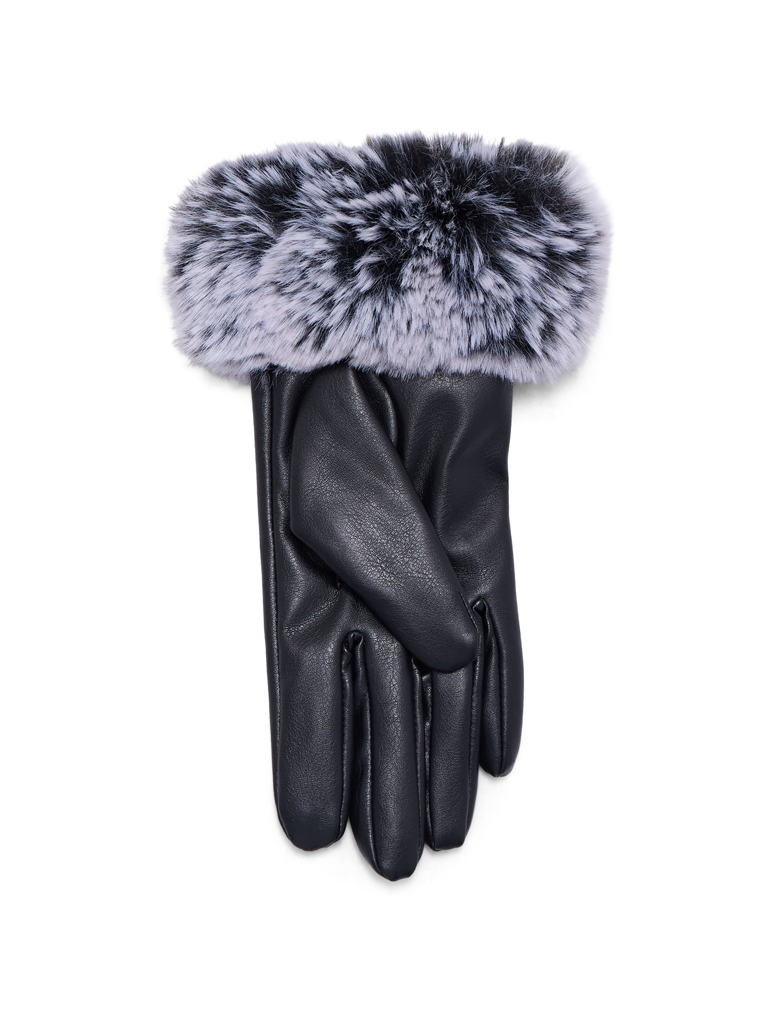 Time and Tru Women's Faux Fur Gloves, Grey, Sizes S/M-L/XL