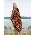 thumbnail image 2 of Aztec Southwest Beach Towels Oversized Super Absorbent, Orange Black Boho Tribes Abstract Lightweight Bath Towel Quick Dry Sets For Bathroom/Pool/Rv Camping/Beach Play/Gym Room/Picnic 23"x47", 2 of 8