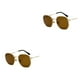 thumbnail image 1 of Minnieouse Gafas de sol hexagonales de PC, gafas de sol poligonales con montura pequeña, lentes polarizadas, materiales cómodos Unisex, escamas hojuelas de té dorado C5 2Conjunto, 1 of 6