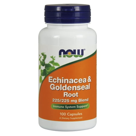Echinacea Goldenseal Capsules - NOW Supplements, Echinacea & Goldenseal Root, 225/225 mg Blend, 100 Capsules