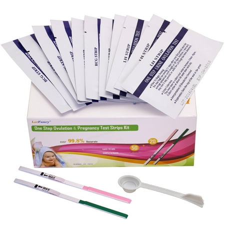 50 Ovulation Prediction Kit (LH)  and 20 Pregnancy Test Strips (HCG)  OPK Combo with Urine
