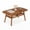 Walnut, variant on 2-Tier Boho Rattan Coffee Table with Rounded Corners & Storage Shelf, Center Table Cocktail Tea Table for Living Room,Walnut
