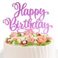 thumbnail image 1 of Decoración para tartas EIOAUY con estampado de felicitación de cumpleaños, 23 cm, color rojo brillan, 1 of 6