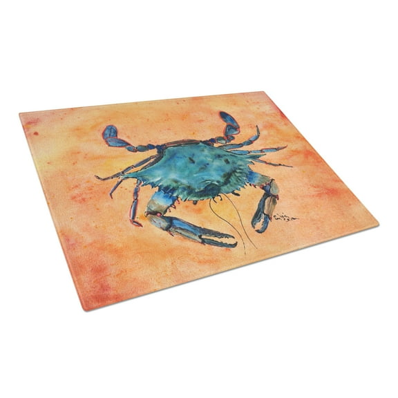 Caroline's Treasures Crab Glass Cutting Board Large