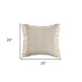 thumbnail image 4 of 20" X 20" Ivory And White 100% Cotton Zippered Pillow, 4 of 9