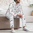 thumbnail image 7 of Lsque Colored Sail Boats Pattern Long Sleeve Pajama Set for Men - Soft 2-Piece Sleepwear and Loungewear Set with Pockets, Comfy Nightwear-Medium, 7 of 7