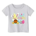 thumbnail image 1 of MIASHUI Haut à Manches Courtes pour Garçons et Filles, T-Shirt Graphique de Pâques, Col Rond d'Été, Blanc, 3-4 Ans, 1 of 4
