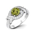 thumbnail image 2 of Estate Ring 6MM Round Peridot 925 Sterling Silver Women Valentines Day Gifts Ring, 2 of 4