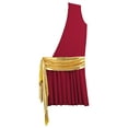 thumbnail image 5 of Eandarui Men's One Shoulder Gold Trim Ancient Roman Greek Toga Mini Skirt Dress Set Halloween Costume Burgundy XL, 5 of 7