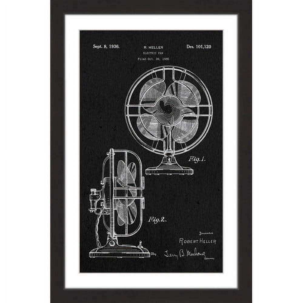 "Electric Fan 1935 Black Paper" Framed Painting Print