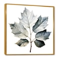 thumbnail image 2 of Designart "Silhouetted Leaf Design In Shimmering Silver III" Leaves Floater Framed Canvas Wall Art, 2 of 5
