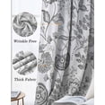 thumbnail image 3 of Boho Grey Floral Blackout Curtains for Bedroom Living Room Darkening Curtains 54 Inch Long Vintage Farmhouse Paisley Plant Leaf Short Curtain for Small Window Treatment Grommet Drapes 52"x54"x2, 3 of 9