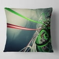 thumbnail image 2 of Designart Fractal 3D Green Stripes - Contemporary Throw Pillow - 16x16, 2 of 5