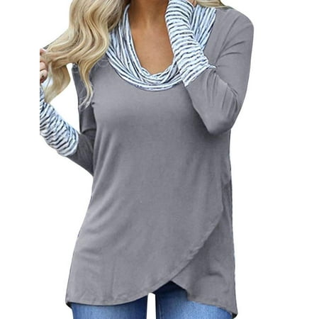Women's Long Sleeve Turtleneck Casual Tunic Fit Tops Tee Shirt