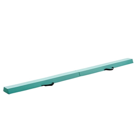 8FT Folding Balance Beam for Kids, 200LBS Stable Support Gymnastics Floor Beam with Non-Slip Mats, Gymnastics Training Equipment with Anti-Slip Bottom and Carrying Bag for Home Gym, Mint Green