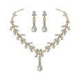 thumbnail image 1 of Miangastore 1 Ensemble Collier et Boucle d'Oreille à la Mode Ensemble Bijoux en Strass pour Mariée Accessoires de Robe de Mariage pour Femmes Femme (Blanc), 1 of 8