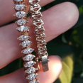 thumbnail image 4 of Lakshya Jewel LLC Bridal Wedding Tennis Bracelet Marquise Cut Cubic Zirconia 14k Yellow Gold Finish Silver, 4 of 4