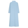 thumbnail image 5 of Aboser Womens Oversized Linen Dresses Loose Fit Long Sleeve Dress Casual Ruffle Trim Tunic Dresses Solid Color V Neck Maxi Dress, 5 of 9