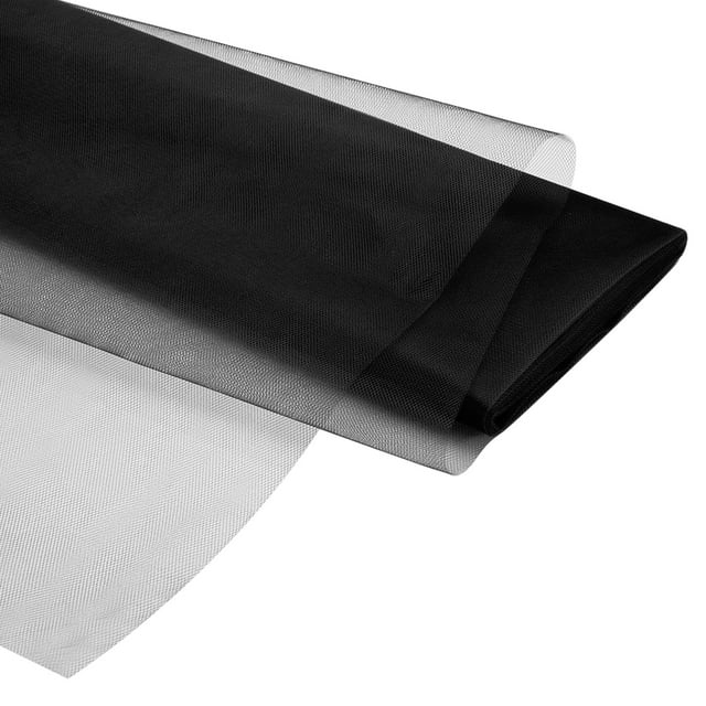 Uxcell Polyester Tulle Fabric Rolls Fabric Spool Tulle for DIY Wedding Black 54 Inch by 10 Yards