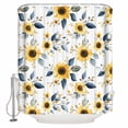 thumbnail image 2 of Sunflower Bathroom Curtain 72 Inch Shower Curtain with Hooks, Spring Floral Vintage Summer Botanical Waterproof Polyester Bath Curtain Washable Bathtub Curtain 66''x 72'', 2 of 6