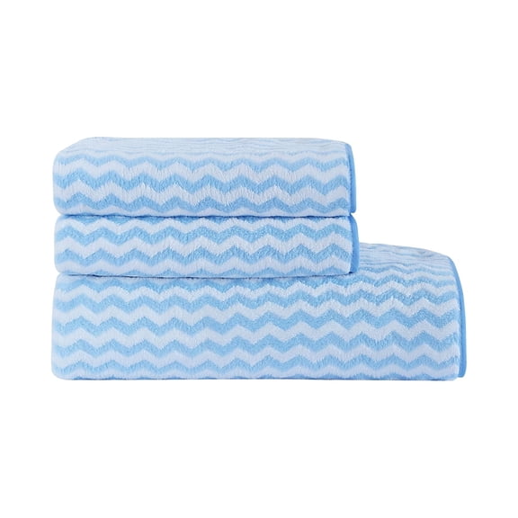 Spread Spain Microfiber 1 Bath & 2 Hand Towels 1000 Gsm | Extra Soft Plush & High Absorbent Towel For Gym & Workout - Pack Of 3 (Blue)