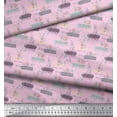thumbnail image 2 of Soimoi Pink Heavy Canvas Fabric Floral & Leaves Print Sewing Fabric Yard 58 Inch Wide, 2 of 3