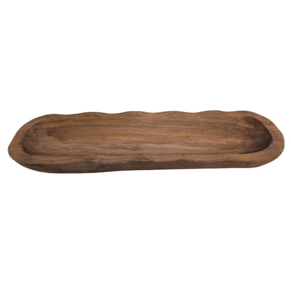 Uziass Wood Dough Bowl Decorative Centerpiece Accent 33.25X9.5X4.5 Brown