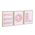 thumbnail image 2 of Mainstays 3 Pc Set Pink Western Theme Wall Art, Howdy, Boot, and Disco Globe, 2 of 18
