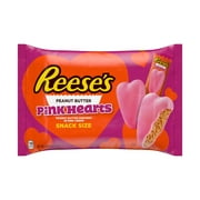 Reese's Pink Creme Peanut Butter Snack Size Hearts Valentine's Day Candy, Bag 9.6 oz