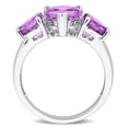 thumbnail image 4 of Everly Women’s 2 7/8ct Amethyst Sterling Silver 3 Stone Heart Ring, 4 of 11