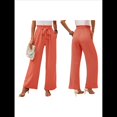 thumbnail image 3 of Pantalones de Salón Anchos para Mujer con Bolsillos, Cintura Alta, Ajustables, con Nudo y Holgados. Naranja XXL, 3 of 7