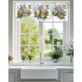 thumbnail image 2 of Retro Tie Up Valances Curtain, Adjustable Kitchen Watercolor Blue Yellow Roses Flower Valances for Windows Decor, Rod Pocket Short Curtains Set for Bedroom/Bathroom, 42"x18", 2 of 8