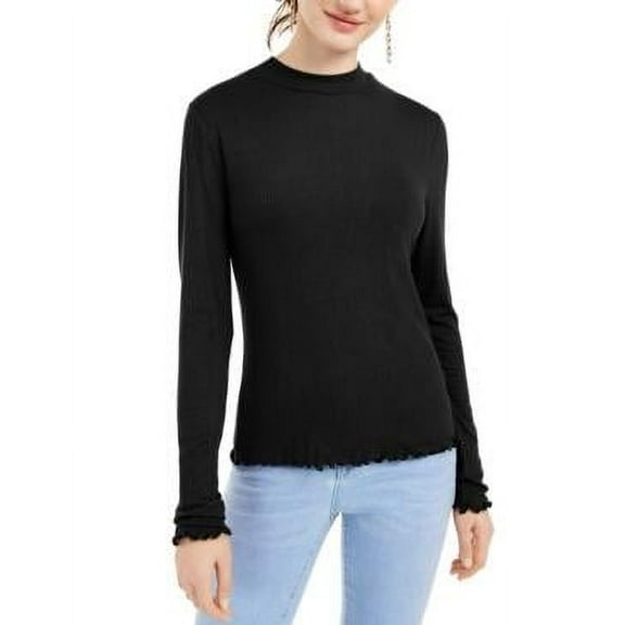 MSRP $24 Rebellious One Juniors' Mock-Neck Top Black Size Medium