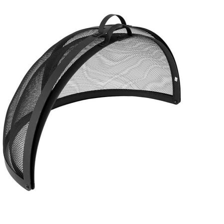 Sunnydaze Easy Opening Fire Pit Spark, 24 Inch Round Fire Pit Screen