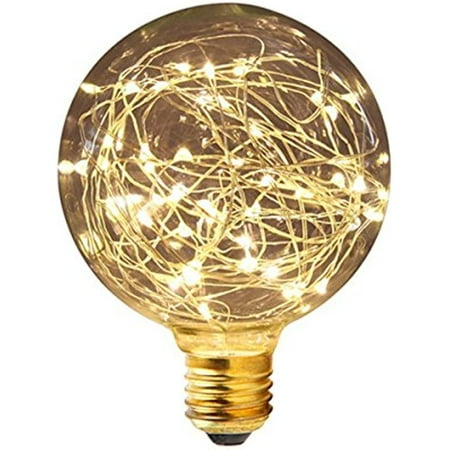 

LINLIN LED G95 Vintage Filament Light Bulb E27 3W 300LM Antique Globe Edison LED Starry Bulb Firework Industrial Spiral Design Light for Home Festival Decorative AC85-265V