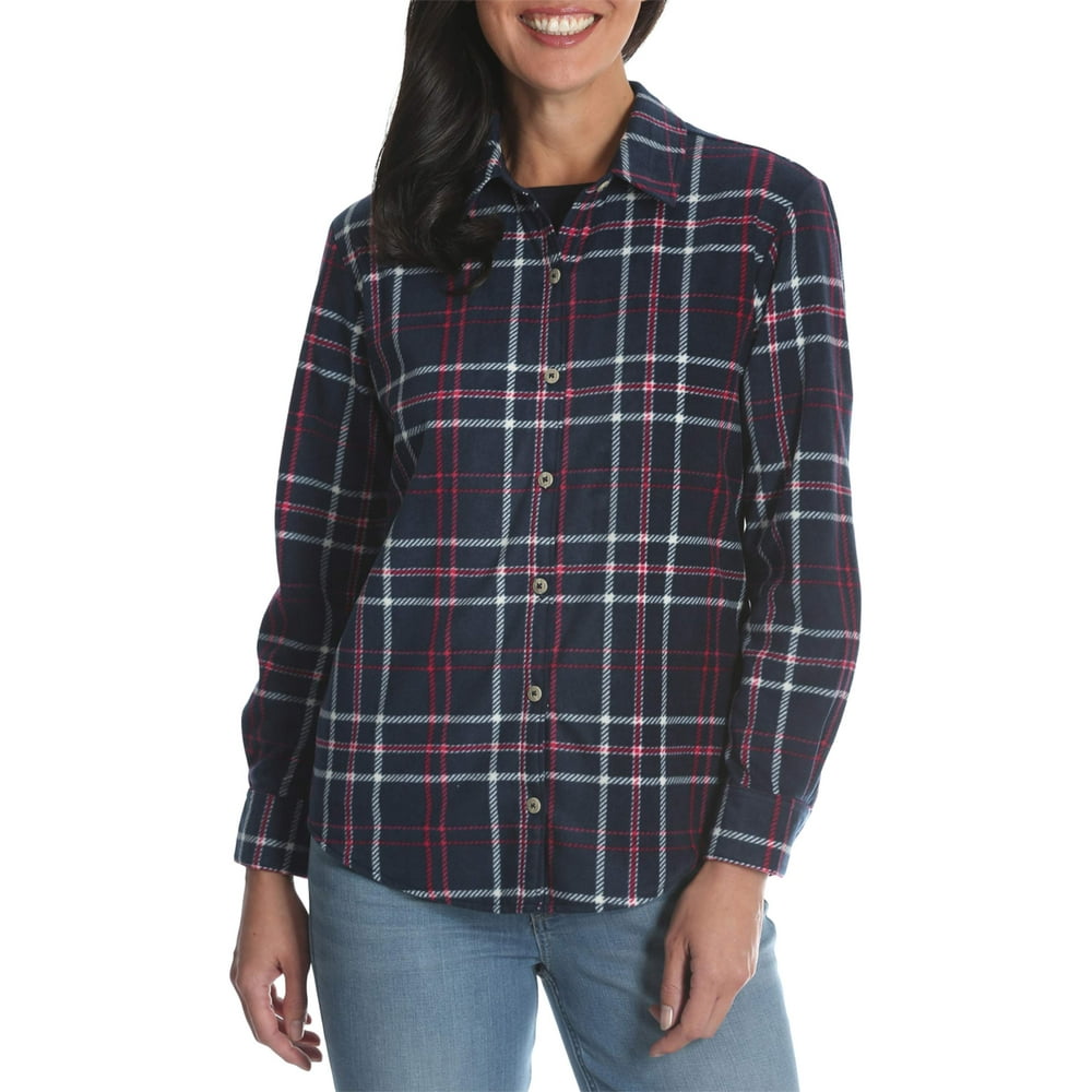 Lee Riders - Lee Riders Women's Long Sleeve Knit Fleece Shirt - Walmart ...