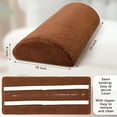 thumbnail image 2 of LAMIRO Recliner Foot Pillow Cushion High Resilience Sherpa Memory Foam Bolster Sleeping Rest Multipurpose Half Roll Leg Pillow Suitable for Bed Chair Sofa Headrest Back Lumbar Leg Support(Chocolate), 2 of 7