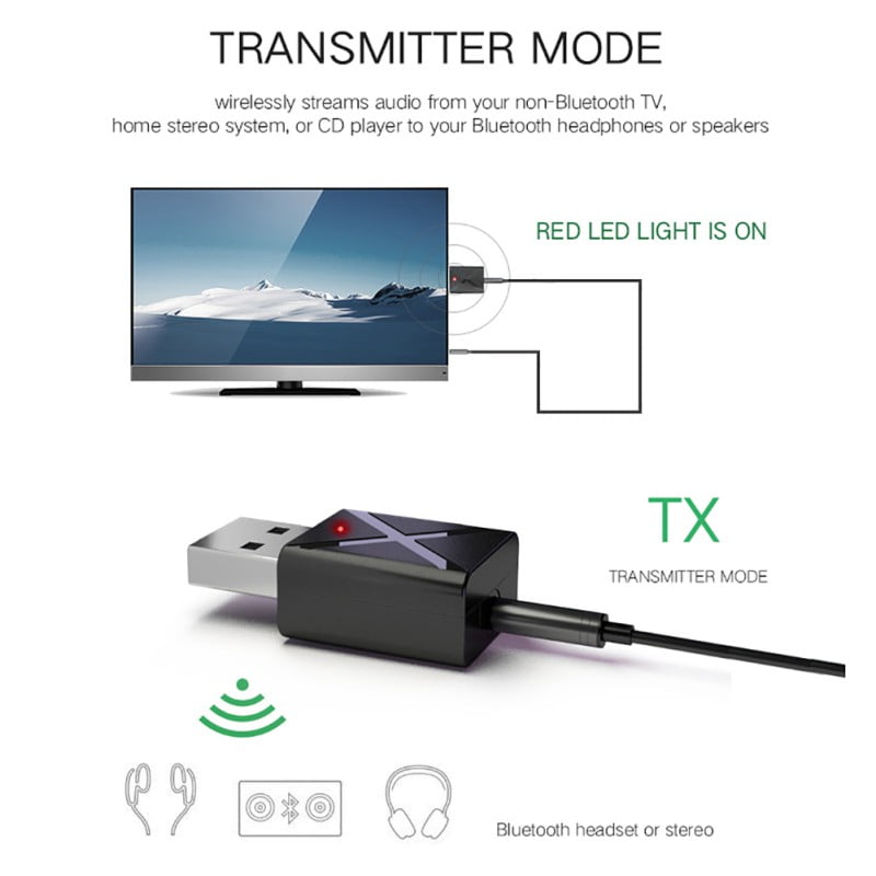 USB 5.0 Bluetooth Adapter 2-in-1 Wireless Bluetooth Adapter f/ür Laptop PC Audio Unterst/ützung Windows 10 8.1 8 7 XP Vista REUUY Bluetooth Empf/änger und Sender