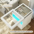 Nightstand with 2 Drawers & LED Lights & Charging Station, LED Bedside