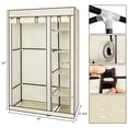 thumbnail image 2 of Tcbosik 67 inch Portable Wardrobe Closet for Small Room, Clothing Organizer Rack with Non-Woven Fabric Cover, Storage Shelves and Hanging Rod, Beige, 2 of 7