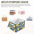 thumbnail image 6 of Yayeee Collapsible Cube Storage Bin with Lid Fabric Closet Decorative Basket with Handles, Cartoon Beige Lemon, 6 of 7