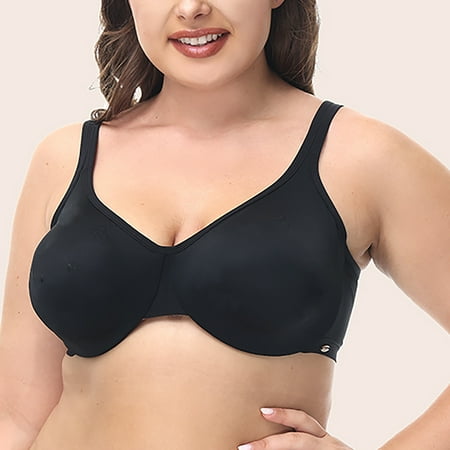 

DECILRO Lingerie for Women Women s Plus Size Seamless Push Up Sports Bra Comfortable Breathable Base Tops Underwear Black 85H
