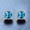 Blue, variant on Men Women Sterling Silver Plated Cubic Zircon Square Stud Earrings E36