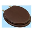 thumbnail image 2 of Renovators Supply Dark Oak Wooden Toilet Seat Round Toilet Seat w/Brass PVD Hinges and Non Slip Bumper, 2 of 7