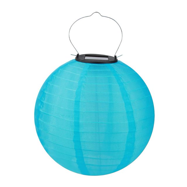 Faroles Lámpara de linterna solar LED 30 cm Likrtyny decoración exterior impermeable Azul claro colgante