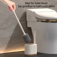 thumbnail image 4 of Fiudx Ofertas flash Artículos en oferta Escobilla de baño sin callejón sin salida, nueva escobilla de baño con mango largo, conjunto de higiene para baño montado en la pared, uno, 4 of 7