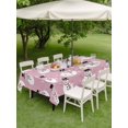 thumbnail image 3 of Outdoor Tablecloth with Umbrella Hole and Zipper, Pink Christmas Snowman Rectangle Table Cloth 60x102 Inch Waterproof Tablecloth, Winter Xmas Snowflake Cute Picnic Table Cover for Patio Camping, 3 of 7